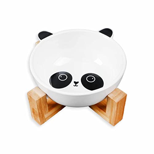 Monkimau Hundenapf Katzennapf aus Keramik erhöht mit Panda Motiv Futternapf Fressnapf Napf, 850ml von Monkimau