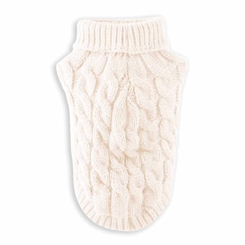 Monkimau Hundepullover in 9 Farben | Weiches, Größen XS-XL | Ideal für kleine bis mittelgroße Hunde und Katzen | Wetterfester Komfort | Winterpullover (Weiß, S) von Monkimau