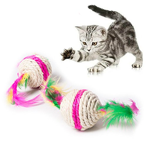 Monland Bunte Katze Spielzeug Ball Interaktive Katze Spielzeug Spielen Kauen Rassel Scratch Sisal und Federn Ball Training Heimtierbedarf Monland Bunte Katze Spielzeug Ball Interaktive Katze Spielzeug Spielen Kauen Rassel Scratch Sisal und Federn Ball Training Heimtierbedarf von Monland