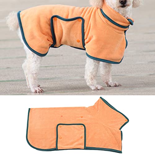 Haustier-Bademantel für kleine Hunde, super saugfähig, verstellbar, Polyester, schnelltrocknend, für nach dem Baden, Dunkelorange, XL von Monnadu