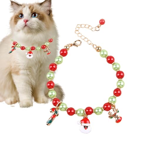 Monozoz Buntes Katzenhalsband, verstellbares Perlenhalsband, glänzendes und charmantes Dekorations-Accessoire für den Alltag, Hochzeitsfeiern, Fotografie, Themenpartys, Geburtstagsfeiern von Monozoz