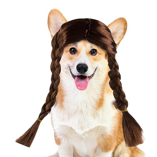 Monozoz Haustier-Perücke, Katzenperücke, doppelt langer Zopf, Haustier-Cosplay für Halloween, Weihnachten, Partys, Festivals, Hunde-Kunsthaar für kleine, mittelgroße und große Hunde Monozoz Haustier-Perücke, Katzenperücke, doppelt langer Zopf, Haustier-Cosplay für Halloween, Weihnachten, Partys, Festivals, Hunde-Kunsthaar für kleine, mittelgroße und große Hunde von Monozoz