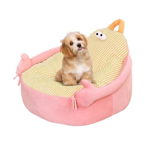 Monozoz Hunde-Couch-Bett | Plüsch-Haustiersofa für Indoor-Katzen, niedliches Cartoon-Haustier-Kuschel-beruhigendes Schlafsofa, Nistmöbel für Wohnzimmer, Outdoor, Terrasse, Zwinger, Boden, Schlafzimmer Monozoz Hunde-Couch-Bett | Plüsch-Haustiersofa für Indoor-Katzen, niedliches Cartoon-Haustier-Kuschel-beruhigendes Schlafsofa, Nistmöbel für Wohnzimmer, Outdoor, Terrasse, Zwinger, Boden, Schlafzimmer von Monozoz