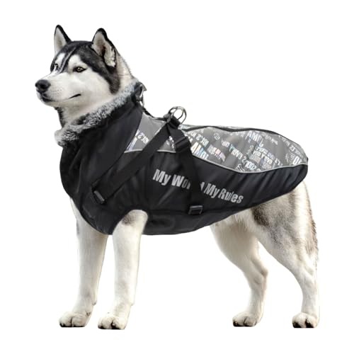 Monozoz Kaltwetterjacken für Hunde – reflektierende warme Hundejacke – wasserdichte Haustierbedarf, Plüsch-Hundejacke für den W , große Hunde, drinnen Monozoz Kaltwetterjacken für Hunde – reflektierende warme Hundejacke – wasserdichte Haustierbedarf, Plüsch-Hundejacke für den W , große Hunde, drinnen von Monozoz