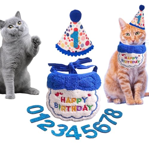 Monozoz Katzen-Geburtstagskostüm, Katzen-Happy -Partyzubehör, Katzenparty-Dekorationen, niedliches Katzengeburtstags-Halsband, Katzengeburtstags-Partyzubehör für Geburtstagszubehör Monozoz Katzen-Geburtstagskostüm, Katzen-Happy -Partyzubehör, Katzenparty-Dekorationen, niedliches Katzengeburtstags-Halsband, Katzengeburtstags-Partyzubehör für Geburtstagszubehör von Monozoz
