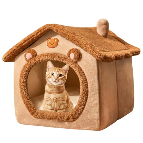 Monozoz Katzenbett für Indoor-Katzen – Katzenhöhle, Bett, Katzenhaus, Katzenzelt mit abnehmbarem, waschbarem, gepolstertem Kissen, weiche Kätzchenbetten (, 34 x 30 x 30 cm/40 x 38 x 30 cm/41 x 40 von Monozoz