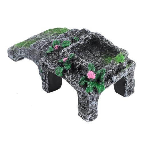 Monozoz Kletterhabitat für Einsiedlerkrebse, Reptilienspielzeug, Kletterleiter mit Wasserschale, Reptilien-Futterrampe, Tankdekoration für Frösche, Eidechsen, Schildkröten, Schlangen, Hamster von Monozoz