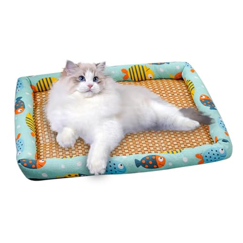 Monozoz Kühlmatte für Haustiere, Kühlkissen für Hunde, EIS-Rattan-Kühlbett, Hundebettmatten für Crate Kennel Bed Sofa, Schlafmatte für Hunde und Katzen, Heimtierbedarf Monozoz Kühlmatte für Haustiere, Kühlkissen für Hunde, EIS-Rattan-Kühlbett, Hundebettmatten für Crate Kennel Bed Sofa, Schlafmatte für Hunde und Katzen, Heimtierbedarf von Monozoz