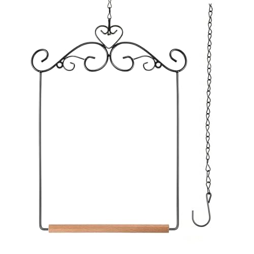 Monozoz Papageienschaukel – zum Aufhängen – Vogelkäfig-Spielzeug-Schaukel-Ständer für den Innen- und Außenbereich, Terrasse, Garten, Rasen, Dekoration, Sittich, Nymphensittich, , Ara von Monozoz