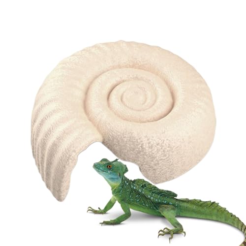 Monozoz Reptilienhöhle Ammonit Form | Schlangenkäfig Haus | Unterschlupf Dekorativer Lebensraum zum Spielen Garten Terrarium Ruhebecken Schlafen Verstecken Zuhause von Monozoz