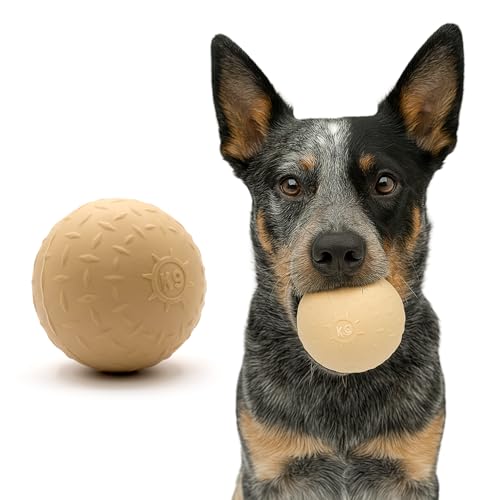 Monster K9 Hundeball aus der unzerstörbaren Natur-Serie, lebenslange Rückseite, keine Farbzusätze, minimale Füllstoffe, sicher, ungiftig, langlebiges Spielzeug für aggressive Kauer, hergestellt in den von Monster K9 Dog Toys
