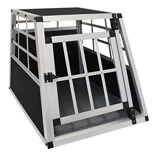 Auto Hundetransportbox Kleine Einzelbox Hundebox Transportbox Gitterbox Fahrzeugbox Kofferraumbox Katzen Hunde Aluminium Trapez von Monster Shop