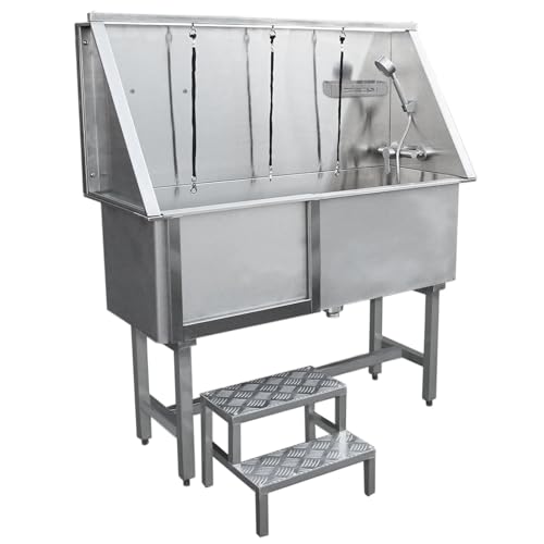 Monster Shop Tierbad Hunde Katzen Haustiere Badewanne Hundebadewanne Haustier Dusche Tierdusche Hundedusche 400mm Edelstahl von Monster Shop