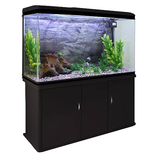 MonsterShop Aquarium Starter Komplettset Aquarium mit passendem Unterschrank inkl. Kies Aquarium-Hintergrund 143.5cm H x 120.5cm B x 39cm T von Monster Shop