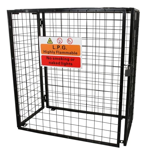 MonsterShop Gasflaschenlagerung Gasflaschen Depot Gasflaschen Aufbewahrung Käfig Gitterbox zur Lagerung von Gasflaschen 920mm (H) x 1180mm (L) x 600mm (B) von Monster Shop