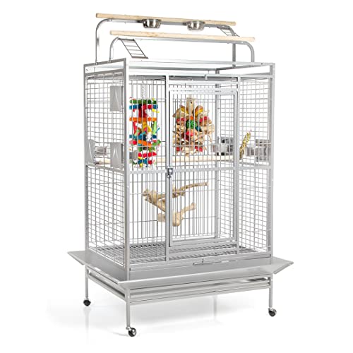 Montana Cages | Castell Nova Play - Platinum | XXL Papageienkäfig | 120 x 95 x 196 cm von Montana Cages