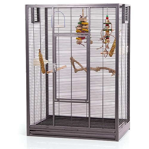 Montana Cages | Premium Vogelvoliere New Melbourne I Vogelkäfig für Sittiche, kleine Papageien, AVILON Pulverbeschichtet, Antik Edition, ca. 80 x 50 x 110 cm von Montana Cages