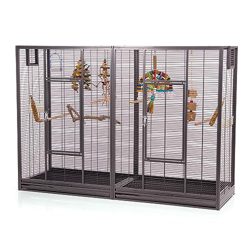 Montana Cages | Premium Vogelvoliere New Melbourne II großer Vogelkäfig für Sittich, kleine Papageien, AVILON Pulverbeschichtet, Antik Edition, ca. 160 x 50 x 110 cm von Montana Cages