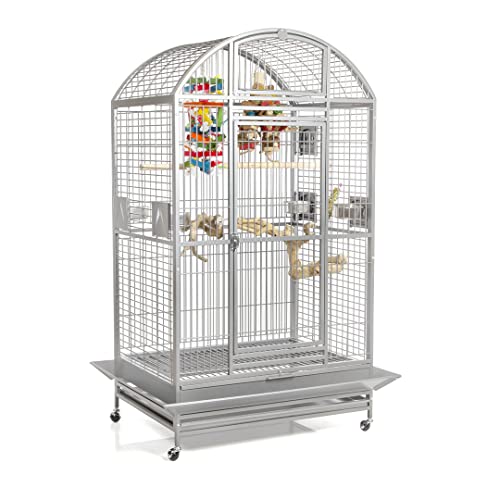 Montana Cages | Papageienkäfig Castell Nova Dome - Platinum | für Papageien | 120 x 95 x 196 cm von Montana Cages
