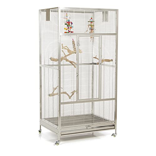 Montana Cages | Edelstahkäfig | Voliere für Wellensittiche, Nymphensittiche, Sittiche, kleine Papageien Vogelkäfig Käfig aus Edelstahl Montana Cages | Edelstahkäfig | Voliere für Wellensittiche, Nymphensittiche, Sittiche, kleine Papageien Vogelkäfig Käfig aus Edelstahl von Montana Cages