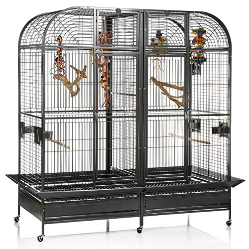 Montana Cages | Papageienkäfig Palace I - antik | XXL Voliere, Zimmervoliere, mit Trennwand für Papageien von Montana Cages