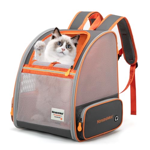 Montana West Pet Carrier Rucksack Katzen und Hunde Tragetasche für kleine mittelgroße Tiere & Welpen Outdoor-Abenteuer, MWP-B100OR von Montana West