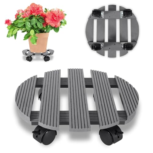 Monucep Pflanzenroller, rund 30x30CM, Blumenroller Tragkraft 80 KG, mit feststellbaren Rollen, Schwere Blumentopf Gefäßroller für den Innen- und Außenbereich, Grau Monucep Pflanzenroller, rund 30x30CM, Blumenroller Tragkraft 80 KG, mit feststellbaren Rollen, Schwere Blumentopf Gefäßroller für den Innen- und Außenbereich, Grau von Monucep