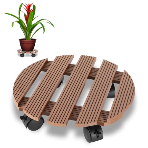 Monucep Pflanzenroller, rund 30x30CM, Blumenroller Tragkraft 80 KG, mit feststellbaren Rollen, Schwere Blumentopf Gefäßroller für den Innen- und Außenbereich, braun Monucep Pflanzenroller, rund 30x30CM, Blumenroller Tragkraft 80 KG, mit feststellbaren Rollen, Schwere Blumentopf Gefäßroller für den Innen- und Außenbereich, braun von Monucep