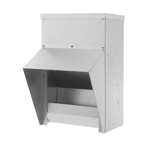 25x17.5x45cm Hühnerfutterautomat aus Eisen mit Regenhaube, Hühner Futterspender Wandmontage Hühnerfutter Automat mit Handgriff, Automatischer Futterautomat für Hühner Ente Geflügel 25x17.5x45cm Hühnerfutterautomat aus Eisen mit Regenhaube, Hühner Futterspender Wandmontage Hühnerfutter Automat mit Handgriff, Automatischer Futterautomat für Hühner Ente Geflügel von MooBeey