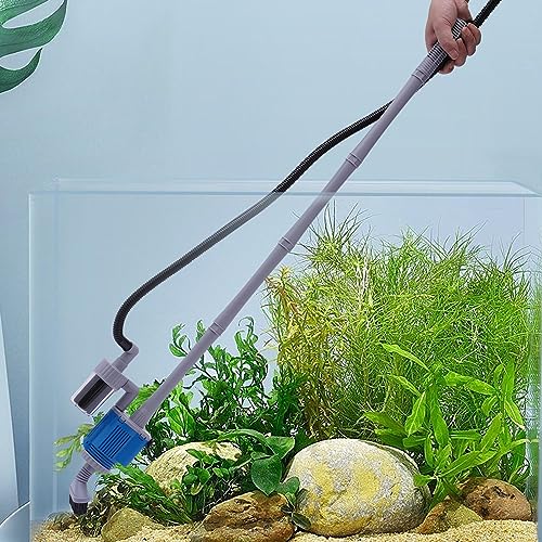 MooBeey Elektrische Aquarium Wasserwechsler Kit mit Wasserpumpenmotor, 360° Drehbaren Siphon Staubsauger Aquarium Bodenreiniger Kit, Kiesreiniger Siphon Staubsauger für Wasserwechsel und Sandwäsche von MooBeey