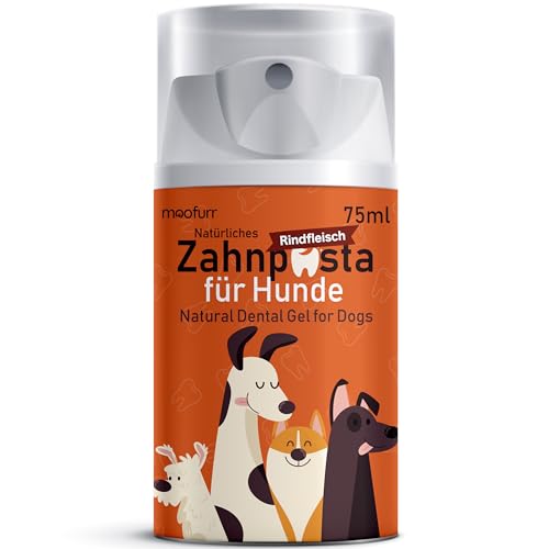 Moofurr Zahnpasta Hund 75ml - Natürliche Hundezahnpasta mit Rindfleischgeschmack - Zahnsteinentferner Hund gegen Plaque, Dog Dental Care für die tägliche Anwendung von Moofurr