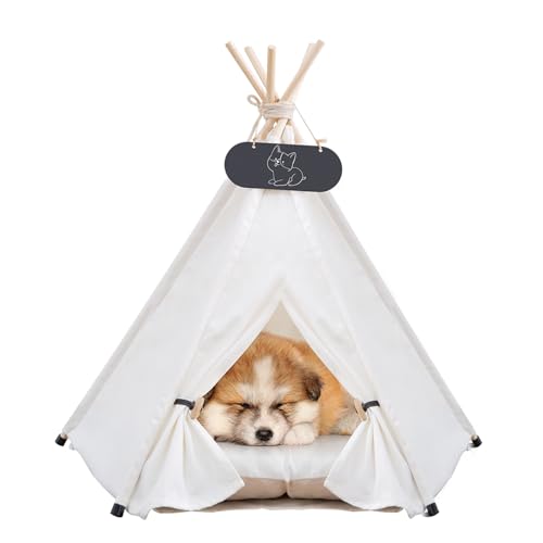 Mooipet Haustier Tipi Zelt für Hunde & Katzen Hundebett mit dickem Kissen Welpen Spielhaus abnehmbar und waschbar Mooipet Haustier Tipi Zelt für Hunde & Katzen Hundebett mit dickem Kissen Welpen Spielhaus abnehmbar und waschbar von Mooipet