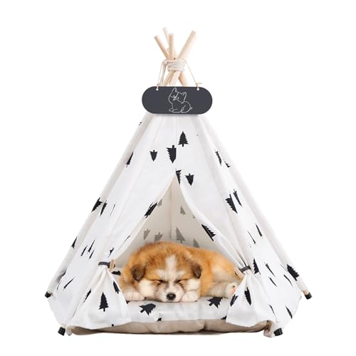 Mooipet Haustier Tipi Zelt für Hunde & Katzen Hundebett mit dickem Kissen Welpen Spielhaus abnehmbar und waschbar Mooipet Haustier Tipi Zelt für Hunde & Katzen Hundebett mit dickem Kissen Welpen Spielhaus abnehmbar und waschbar von Mooipet