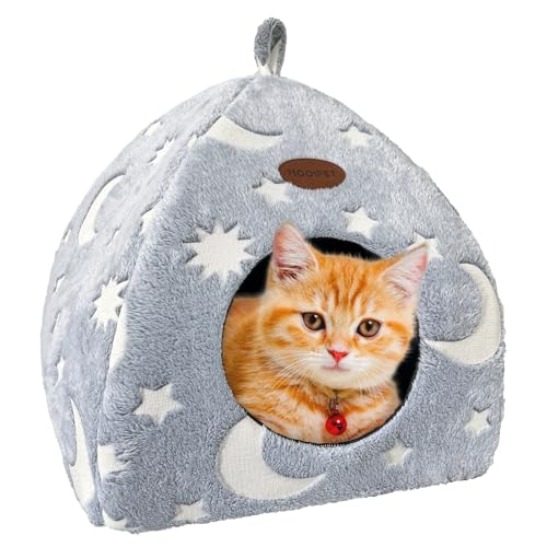 Mooipet Katzenhöhle Plüsch Katzenhaus mit Waschbarem Kissen Faltbare Katzenzelt Höhle mit Handle Weiches und Warmes Katzenbett für Drinnen 33x33x35cm Mooipet Katzenhöhle Plüsch Katzenhaus mit Waschbarem Kissen Faltbare Katzenzelt Höhle mit Handle Weiches und Warmes Katzenbett für Drinnen 33x33x35cm von Mooipet