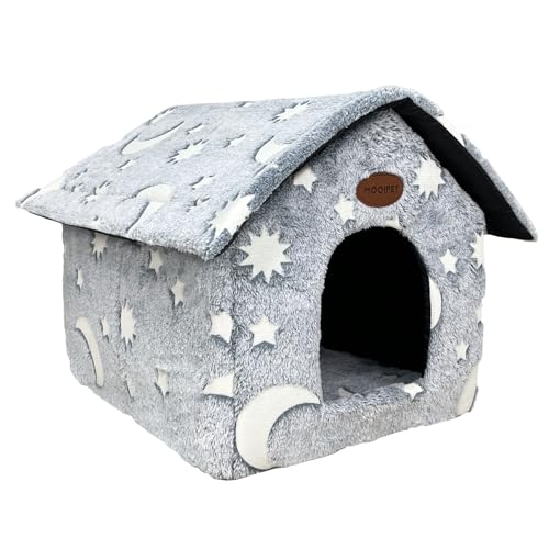 Whiwhi Plüsch Katzenhaus mit Waschbarem Kissen Tragbare Katzenhütte mit Rutschfestem Boden Weiches und Warmes Katzenbett für Drinnen 40x35x40cm Whiwhi Plüsch Katzenhaus mit Waschbarem Kissen Tragbare Katzenhütte mit Rutschfestem Boden Weiches und Warmes Katzenbett für Drinnen 40x35x40cm von Mooipet