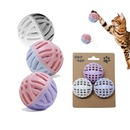 Mooipur Interaktives Katzenspielzeugbälle-Set – 3 Bälle in 1 Packung, bunte und langlebige Katzenspielbälle für Indoor-Katzen, Haustier-Übung und lustiges selbstspielendes Katzenspielzeug, sicheres Mooipur Interaktives Katzenspielzeugbälle-Set – 3 Bälle in 1 Packung, bunte und langlebige Katzenspielbälle für Indoor-Katzen, Haustier-Übung und lustiges selbstspielendes Katzenspielzeug, sicheres von Mooipur