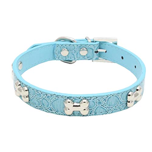 Moonbaby Haustier Hund liefert Leder Haustier Halskette Zubehör Hundehalsband Himmelblau S von Moonbaby