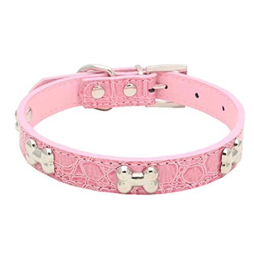 Moonbaby Haustier Hund liefert Leder Haustier Halskette Zubehör Hundehalsband Rosa L von Moonbaby