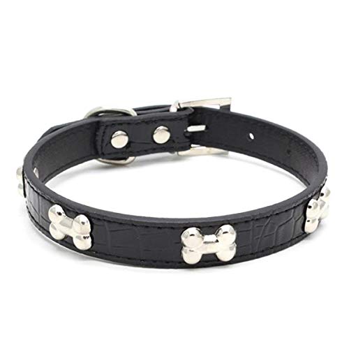 Moonbaby Haustier Hund liefert Leder Haustier Halskette Zubehör Hundehalsband Schwarz S von Moonbaby