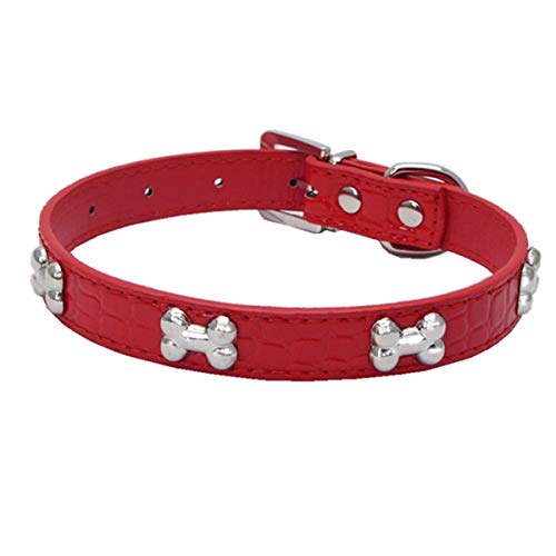 Moonbaby Haustier Hund liefert Leder Haustier Halskette Zubehör Hundehalsband rot L von Moonbaby