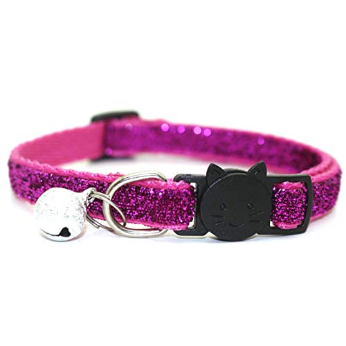 Moonbaby Mit Bell Breakaway verstellbaren Pailletten Pet Collar Neck Strap Cat Pet Supplies Rosenrot von Moonbaby