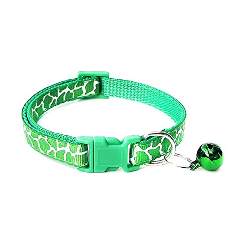 Moonbaby Niedliche Cartoon-Haustierhalsbänder Verstellbare Halskette mit Glockenhalsband D Grün S von Moonbaby