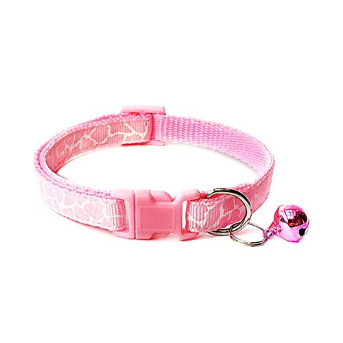 Moonbaby Niedliche Cartoon-Haustierhalsbänder Verstellbare Halskette mit Glockenhalsband D Pink S von Moonbaby