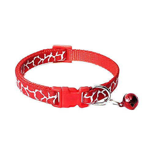 Moonbaby Niedliche Cartoon-Haustierhalsbänder Verstellbare Halskette mit Glockenhalsband D Rot S von Moonbaby