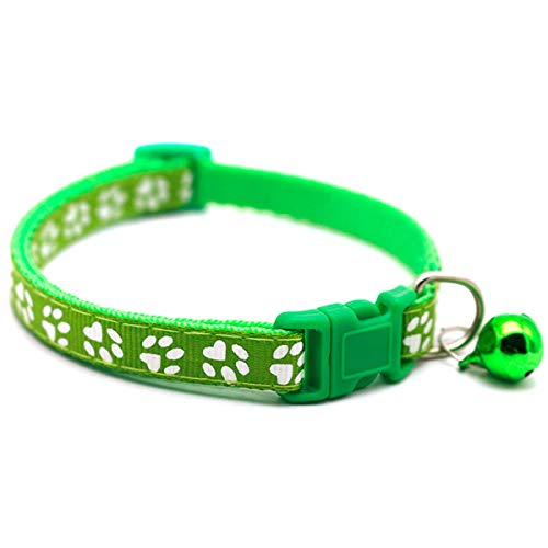 Moonbaby Pet Dog Cat Collar Verstellbare Schnallen mit Bell Pet Supplies Zubehör für kleine Hunde Grün von Moonbaby