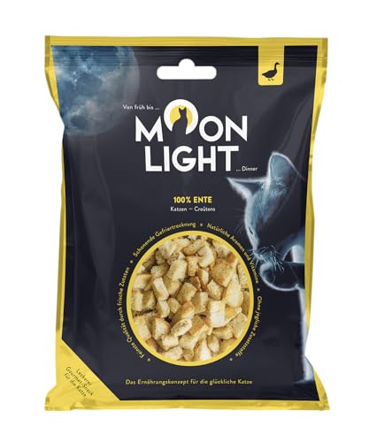 Moonlight Katzensnack (10 Päckchen) - 100% Ente gefriergetrocknet - Ideal für empfindliche Katzen & Allergiker, ohne Getreide & ohne Zucker von Moonlight-Dinner