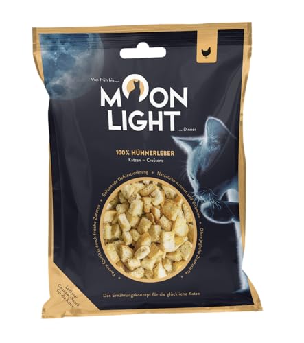 Moonlight Katzensnack (10 Päckchen) - 100% Hühnerleber gefriergetrocknet - Ideal für empfindliche Katzen & Allergiker, ohne Getreide & ohne Zucker von Moonlight-Dinner