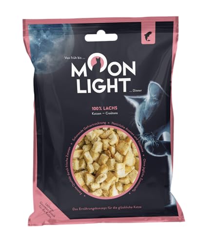 Moonlight Katzensnack (10 Päckchen) - 100% Lachs gefriergetrocknet - Ideal für empfindliche Katzen & Allergiker, ohne Getreide & ohne Zucker von Moonlight-Dinner