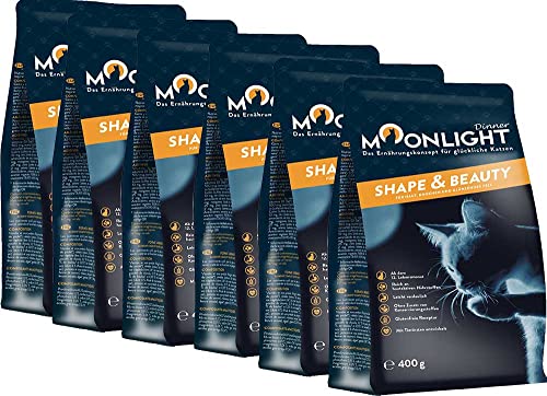 Moonlight Premium Trockenfutter für Katzen | Made in Germany | glutenfreie Rezeptur | ohne Zuckerzusätze (Shape & Beauty 6 x 400g) von Moonlight-Dinner
