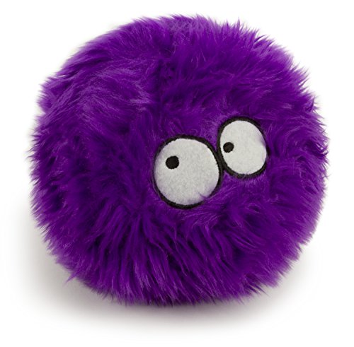 goDog Furballz Hundespielzeug, quietschender Plüschball, Kauschutz-Technologie, Violett, Größe L von goDog